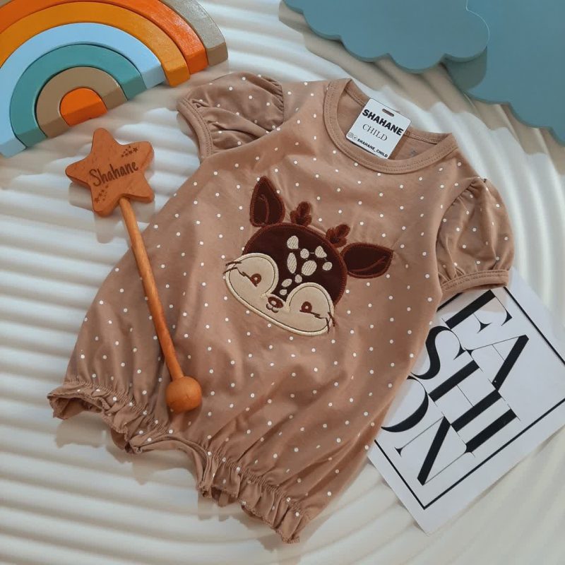 3368-رامپر دخترانه طرح گوزن - تصویر 3