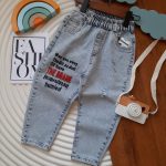 3384-شلوار جین مام فیت کودک و نوجوان